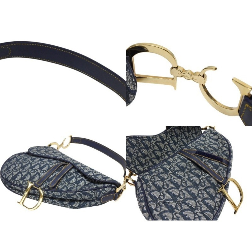 Dior Blue Trotter Bag Shoulder Galliano Navy Hobo Saddle One Christian - Picture 5 of 9